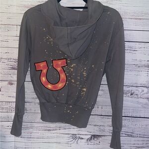 Primp Y2K Splatter Horseshoe zip-up Hoodie